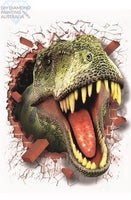 Diamond Painting Kit Full Drill Square Dinosaur In Brick Wall