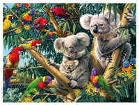 Diamond Painting Kit Full Drill Round Koalas and Birds In Trees