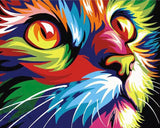 Diamond Painting Kit Full Drill Round Colourful Cat