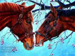 Diamond Painting Kit Full Drill Round Two Horses Nose To Nose