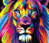 Diamond Painting Kit Full Drill Square Colourful Lion