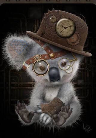 Diamond Painting Kit Full Drill Square Steampunk Koala In Hat